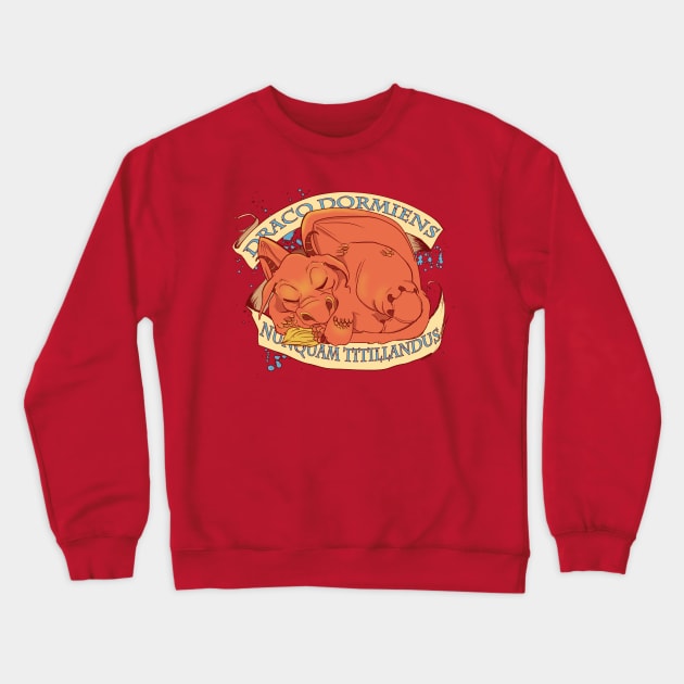 Never Tickle a Sleeping Dragon Crewneck Sweatshirt by Scribble Creatures